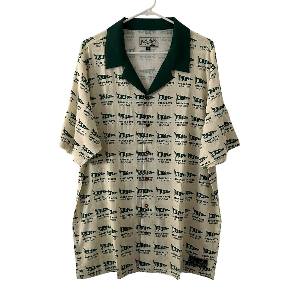 Bogey Boys Men's Logo Button Front Retro Golf Bowling Style Shirt S Small New